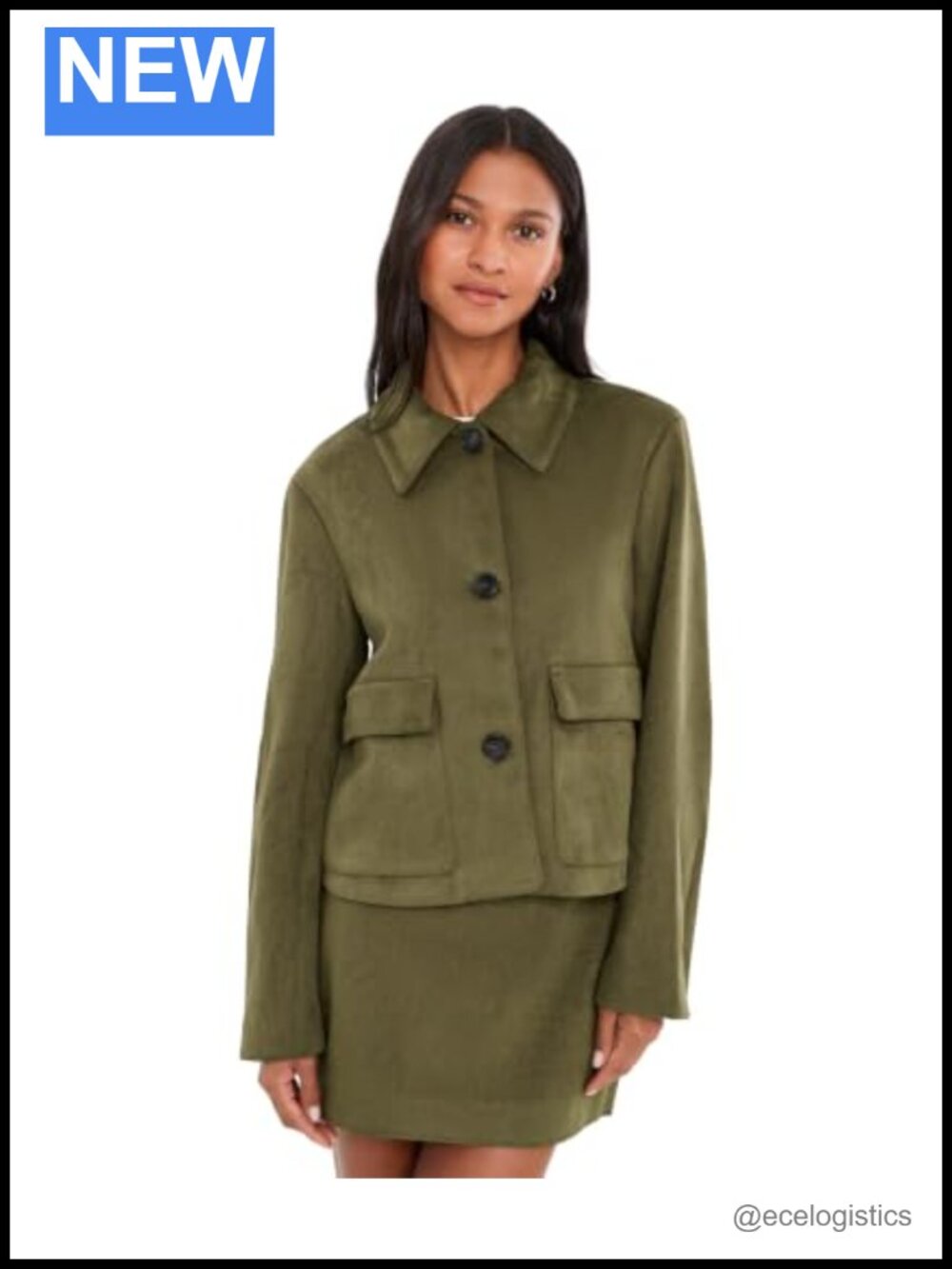 Sanctuary Faux Suede Cropped Jacket with Button Front